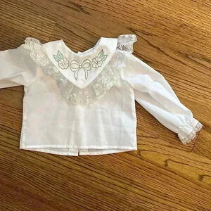 Vintage Alexis 18m embroidered lace Peter pan top